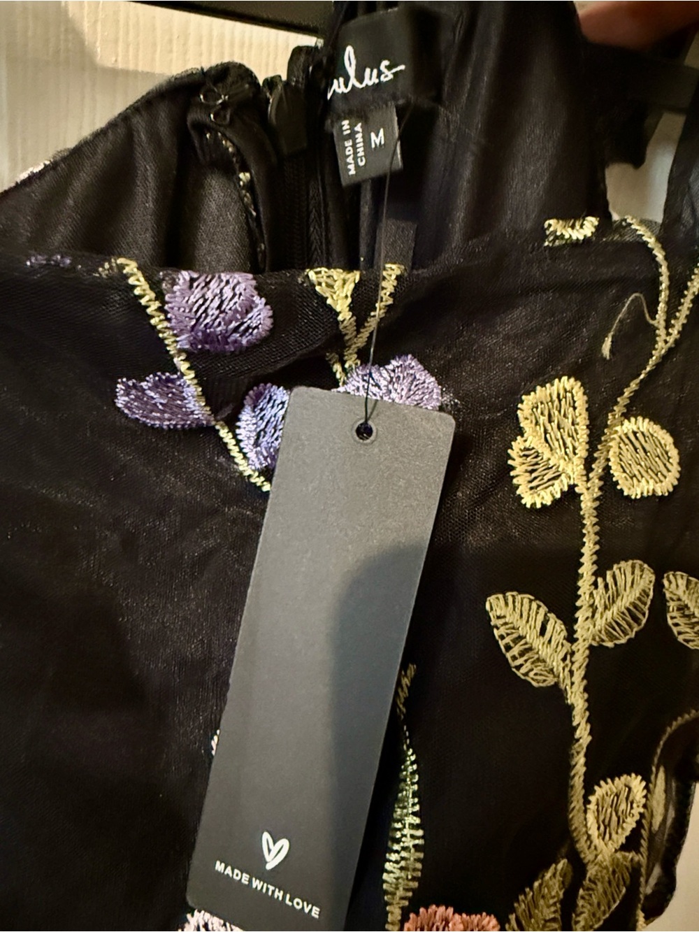 Black Floral Embroidered Maxi Dress - Picture 4 of 5